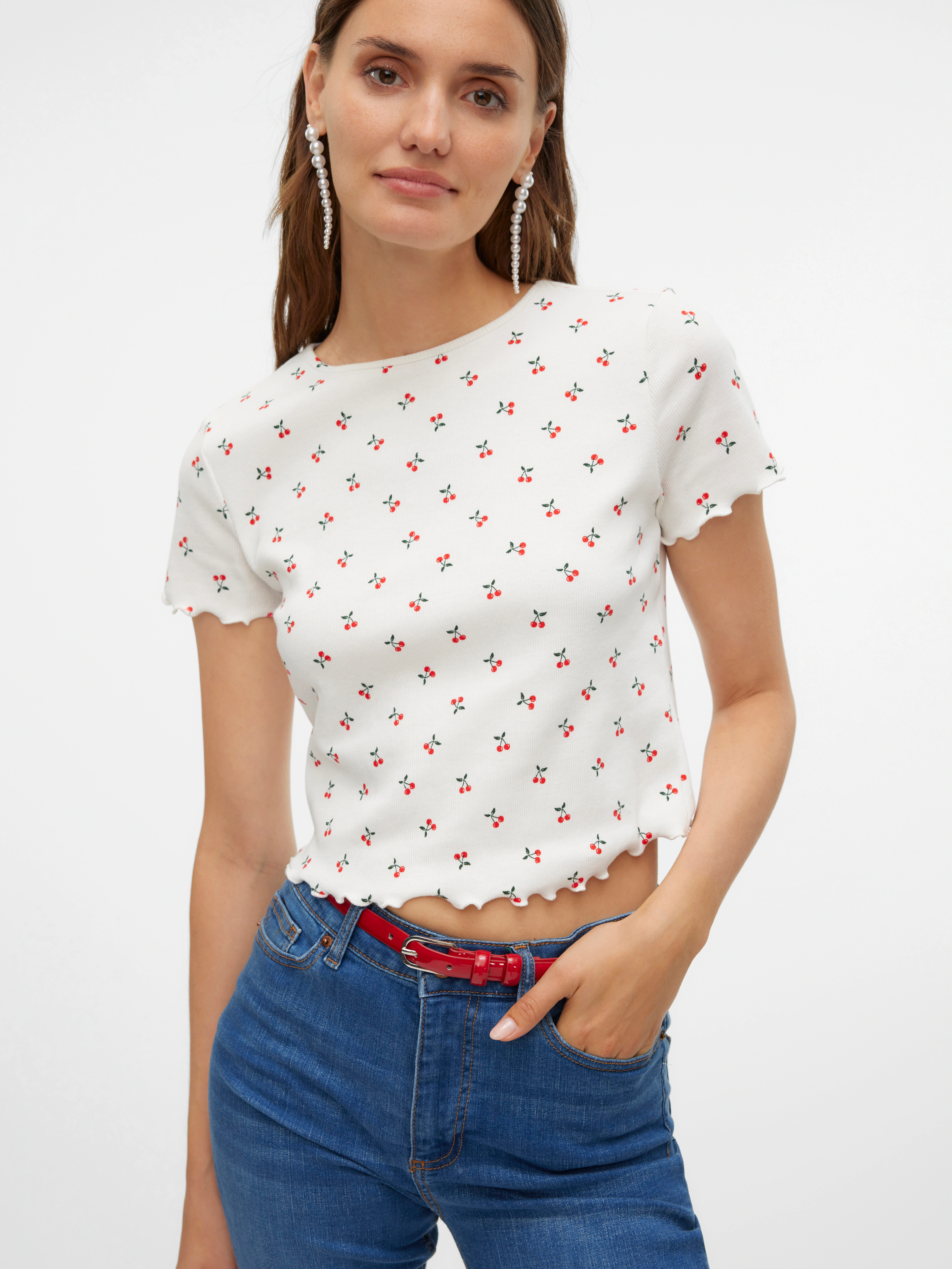 Vero Moda Kurzarmshirt "VMHARRY SS O-NECK TOP JRS NOOS" günstig online kaufen