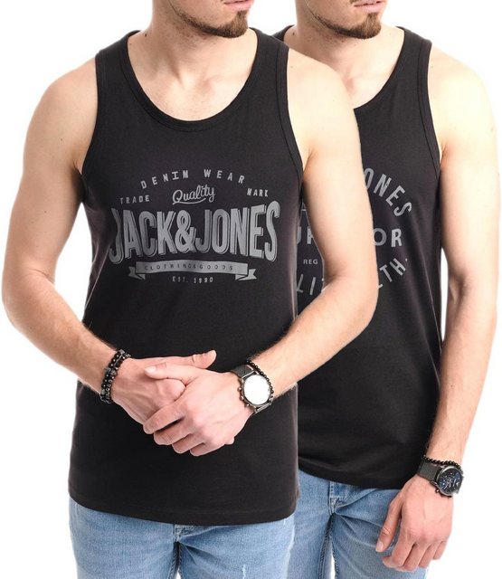 Jack & Jones Tanktop Bedrucktes Shirt aus Baumwolle (2er-Pack) mit Print günstig online kaufen