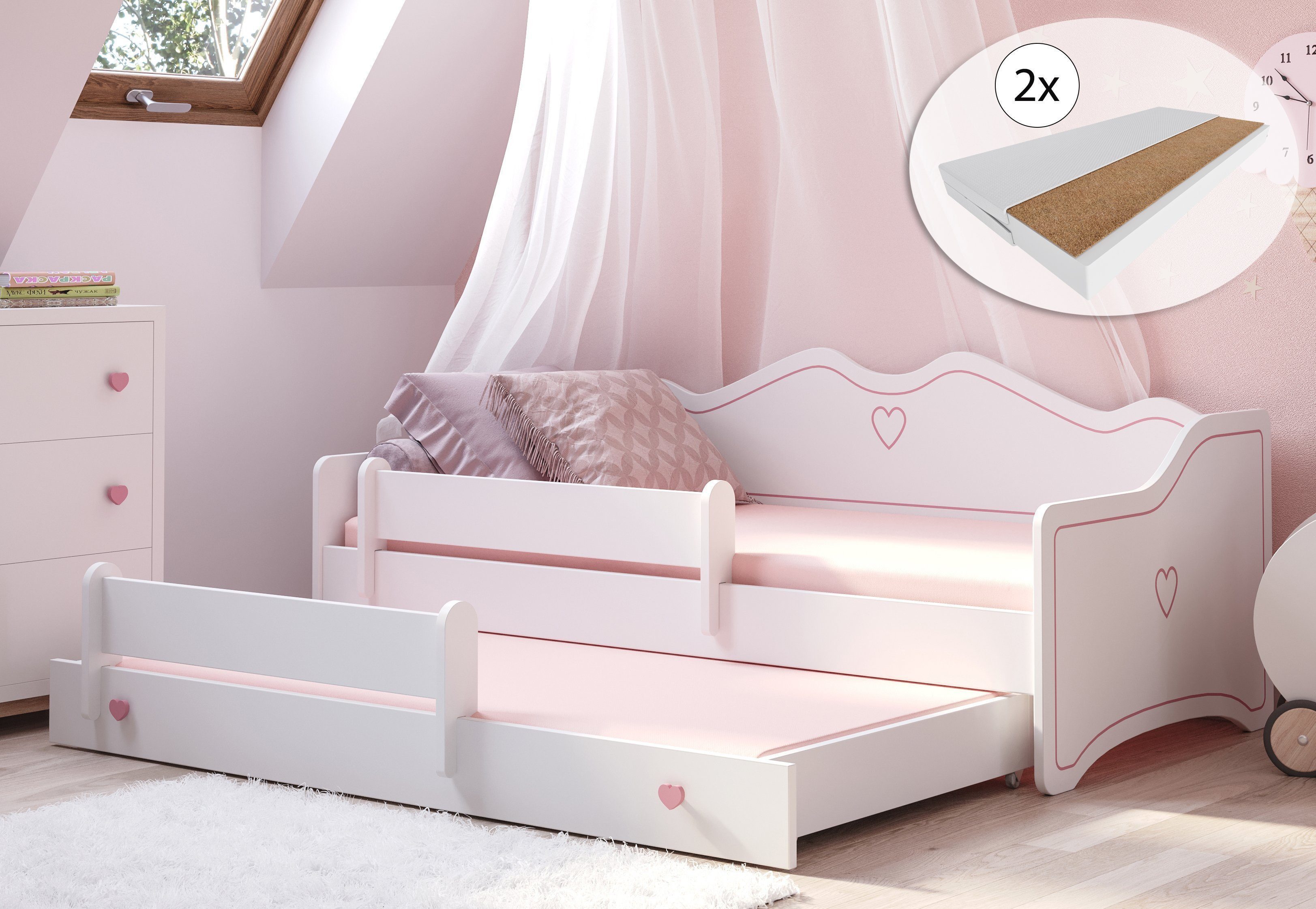 Kids Collective Kinderbett Mädchenbett 80x160 mit günstig online kaufen