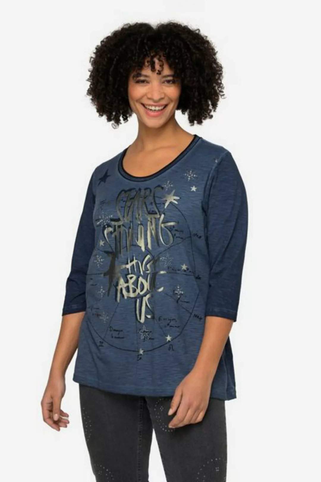 Angel of Style Rundhalsshirt T-Shirt oversized Metallic-Stern Rundhals günstig online kaufen