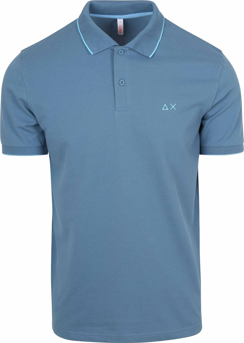 Sun68 Poloshirt Small Stripe Collar Avio Blau - Größe XL günstig online kaufen