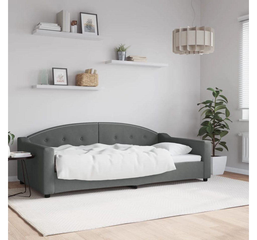 vidaXL Gästebett Tagesbett Dunkelgrau 100x200 cm Stoff Gästebett Schlafsofa günstig online kaufen