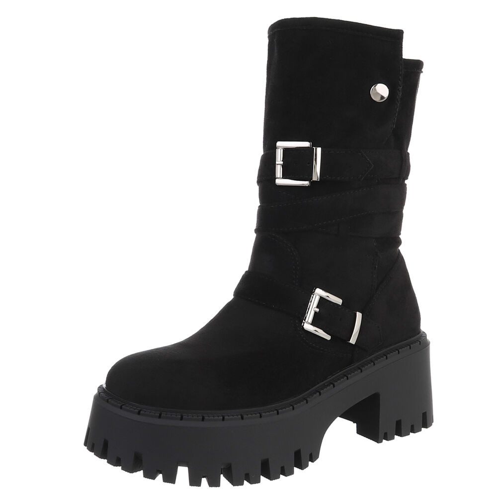 Ital-Design Modische Damen Stiefeletten mit Schnallen günstig online kaufen