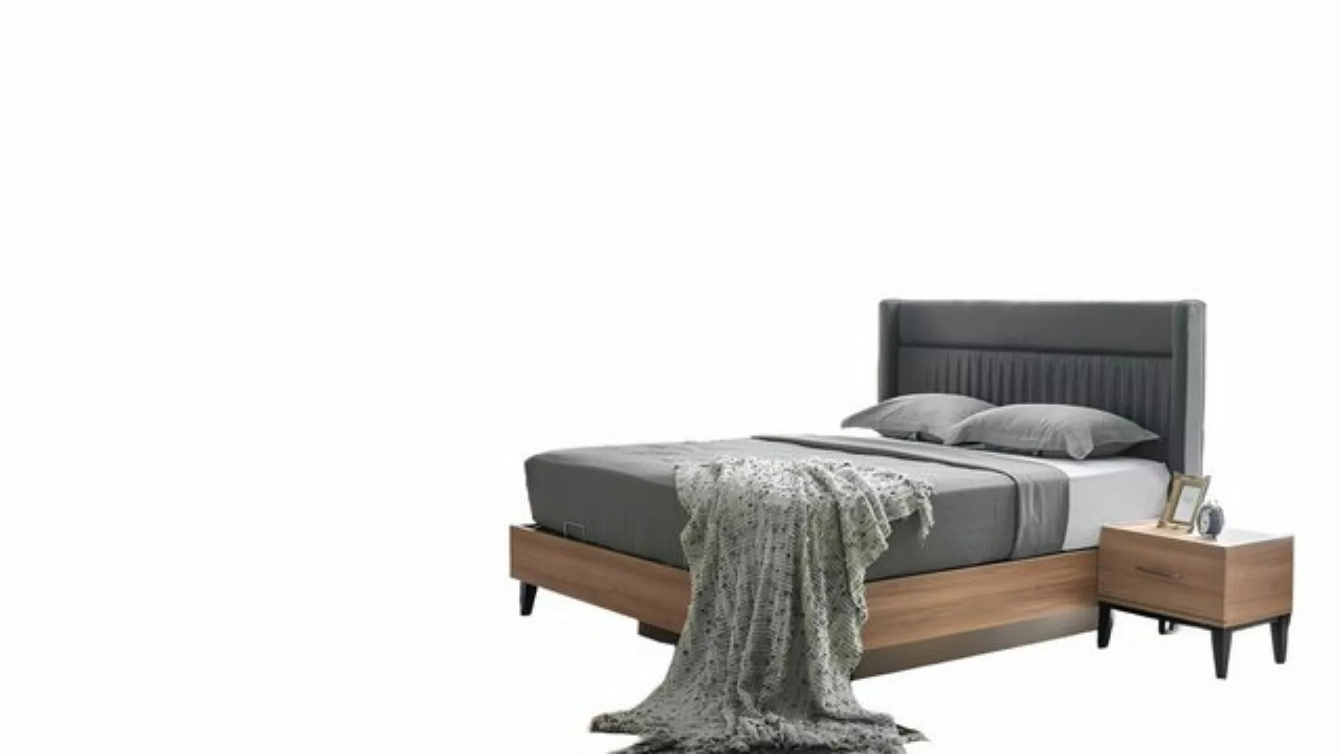 Xlmoebel Bett Vollständiges Schlafzimmer mit Doppelbett und braunen Nachtti günstig online kaufen