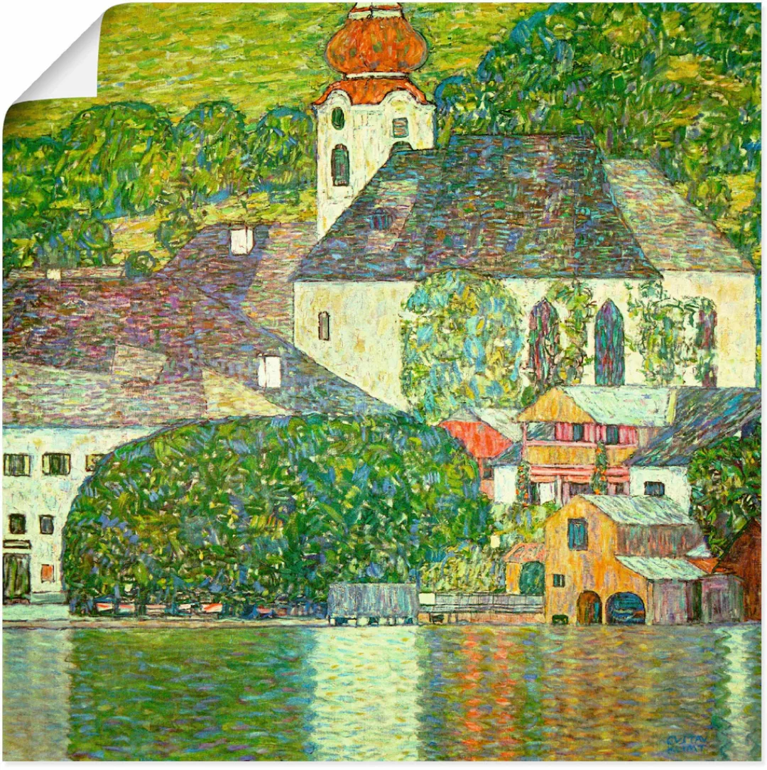 Artland Wandbild "Kirche in Unterach am Attersee. (D.198)", Gebäude, (1 St. günstig online kaufen