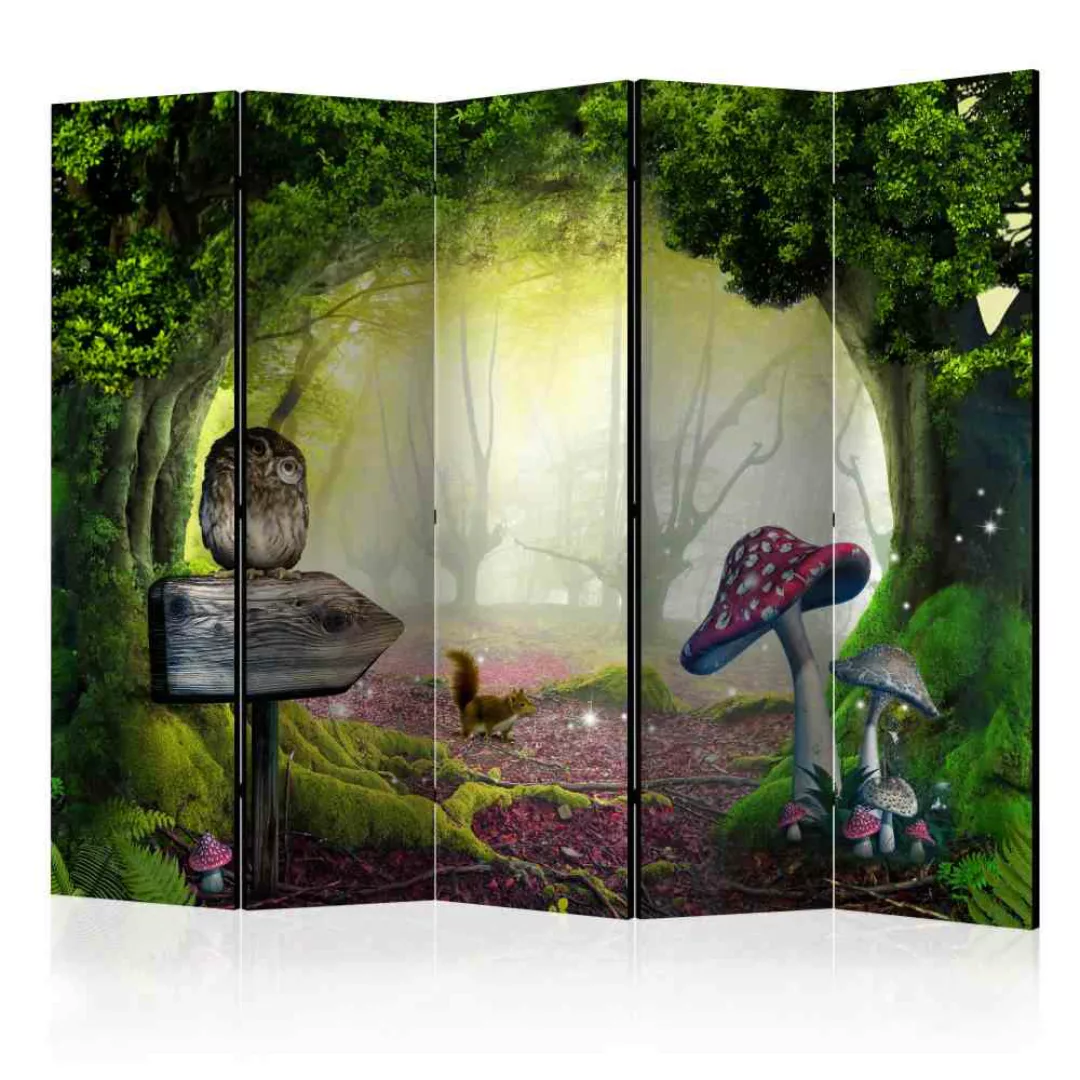 Kinderzimmer Raumteiler mit Wald Motiv 5 Elemente günstig online kaufen
