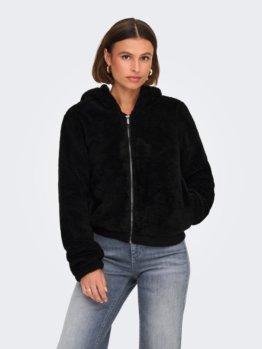 ONLY Kapuzenplüschjacke "ONLNEWANNA CONTACT SHERPA JKT OTW NOOS", mit Kapuz günstig online kaufen