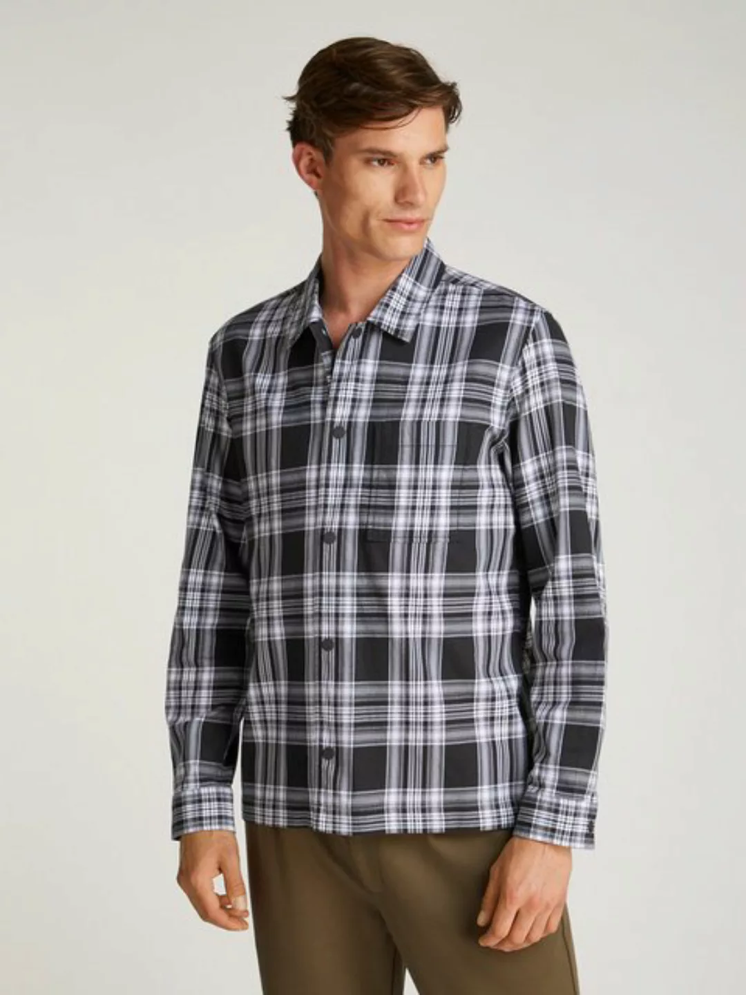 Calvin Klein Karohemd TWILL CHECK SNAPS OVERSHIRT mit Logoprint günstig online kaufen