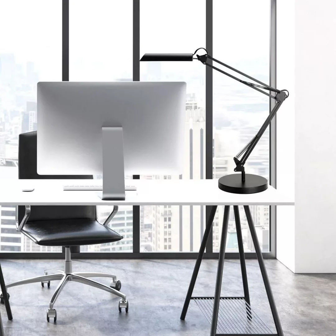 LED Schreibtischleuchte Swingo 11W 700lm 3000K dimmbar in Schwarz günstig online kaufen