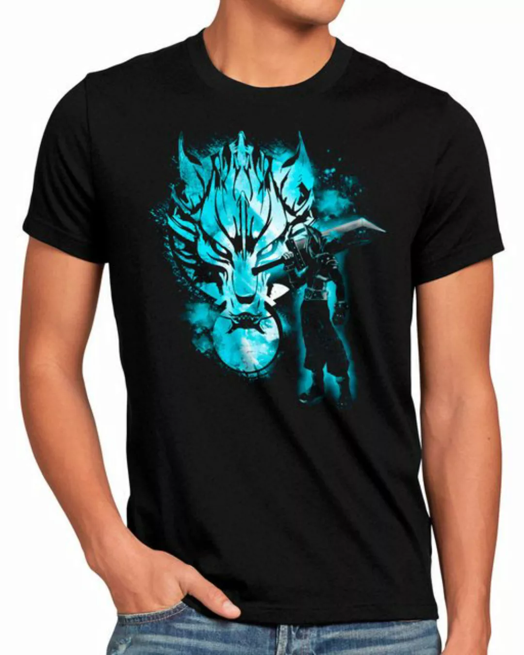 style3 Print-Shirt Herren T-Shirt Wolf Avalanche final fantasy 7 VII chocob günstig online kaufen