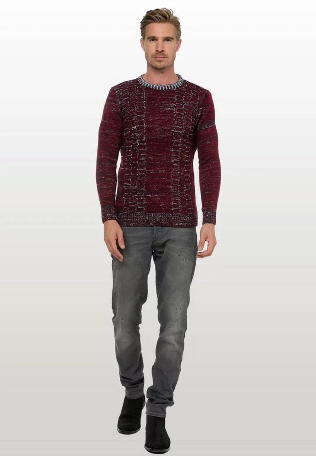 Rusty Neal Strickpullover mit meliertem Design günstig online kaufen