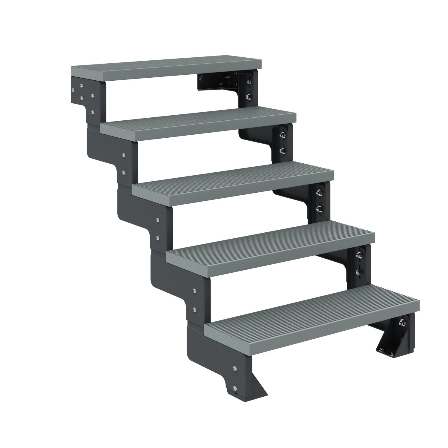 Dolle Außentreppe Gardentop Anthrazit 5 Stufen 80 cm Grau Ohne Geländer günstig online kaufen
