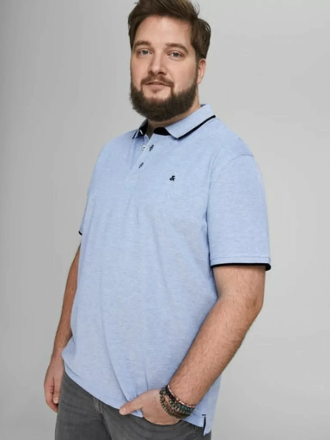 Jack & Jones PlusSize Poloshirt JJEPAULOS POLO SS NOOS PLS mit Logo Sticker günstig online kaufen