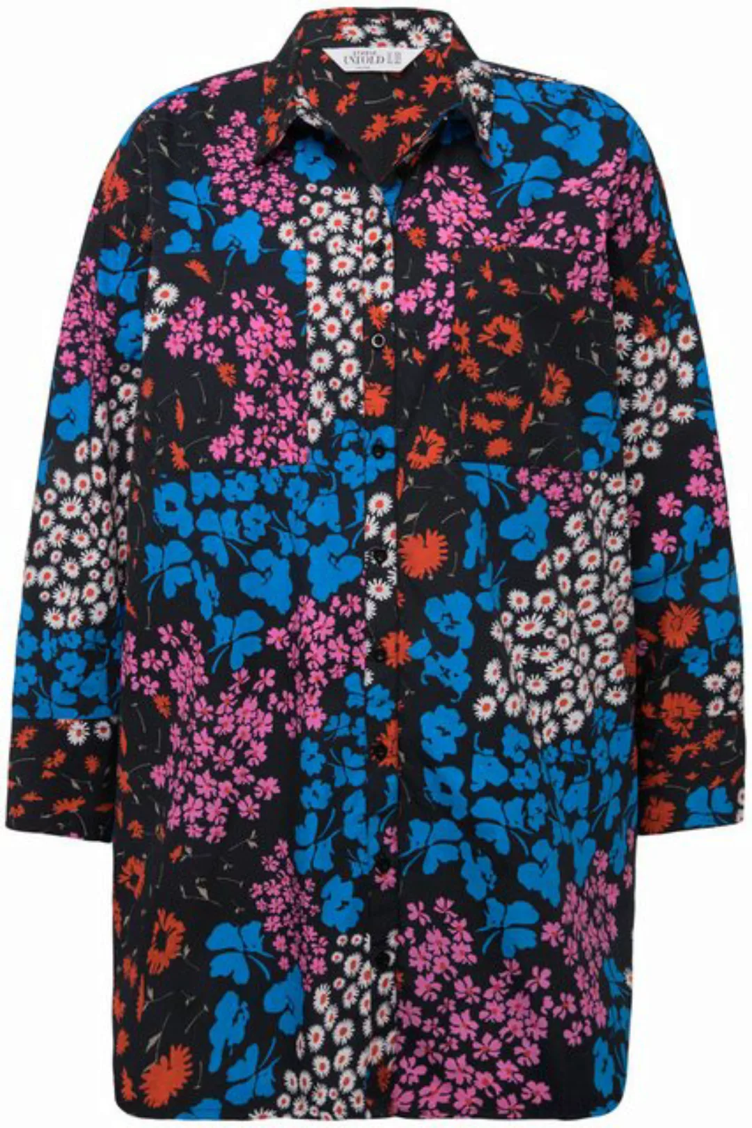 Studio Untold Hemdbluse Hemdbluse oversized Flower-Muster Knopfleiste günstig online kaufen