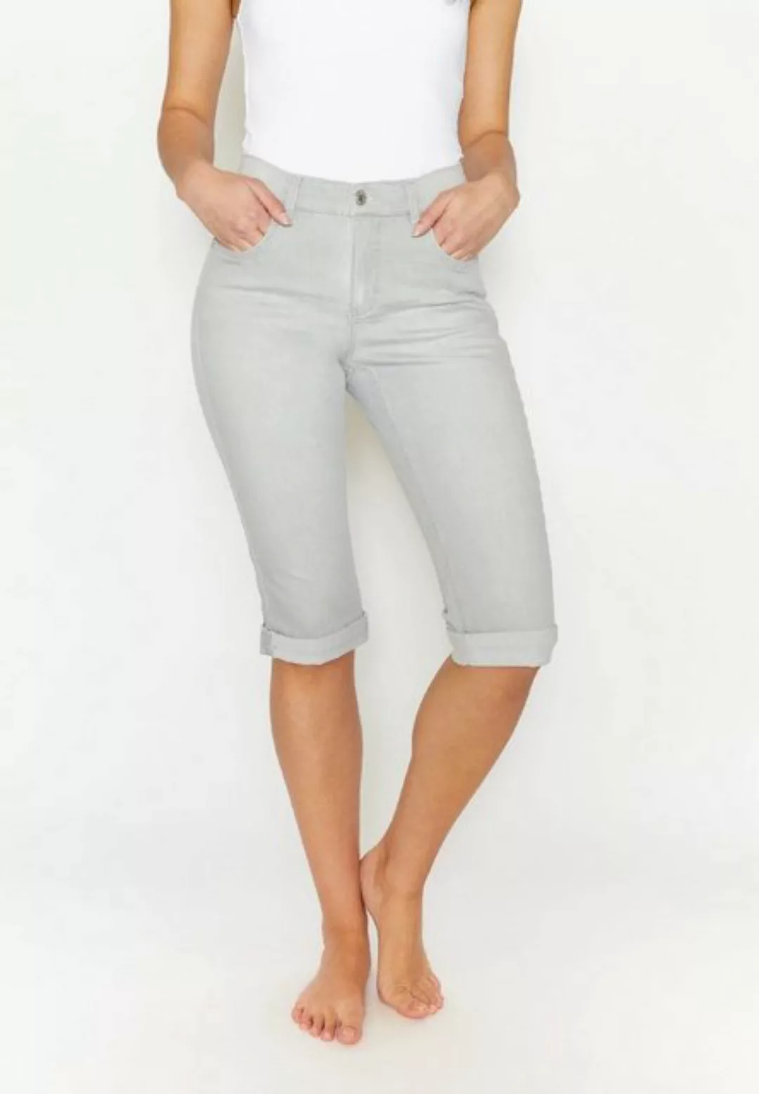 ANGELS 5-Pocket-Jeans Jeans Capri TU mit Used-Look mit Label-Applikationen günstig online kaufen