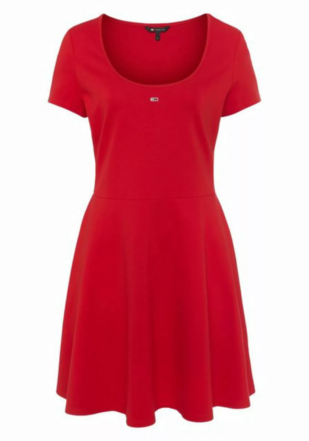 Tommy Jeans Blusenkleid TJW SS FIT & FLARE DRESS EXT mit Logostickerei günstig online kaufen