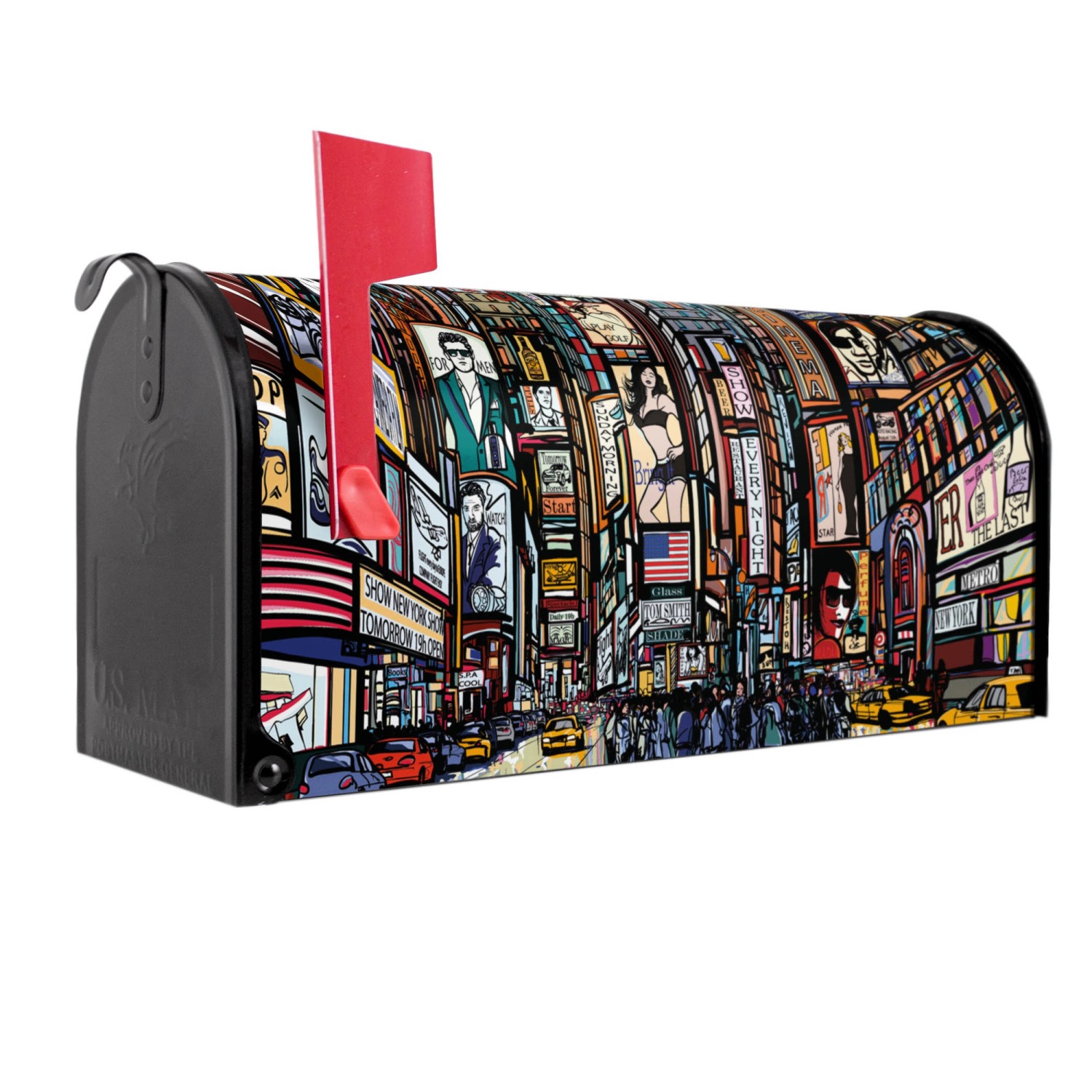 Banjado Amerikanischer Briefkasten Schwarz 48x22x16cm US Mailbox Letterbox günstig online kaufen