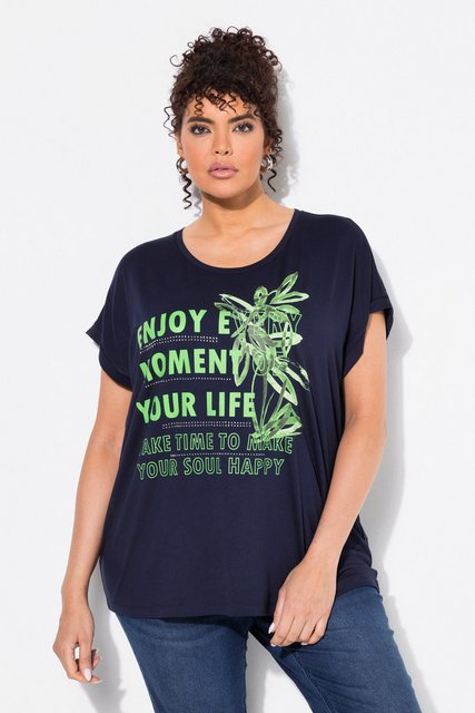 Ulla Popken T-Shirt T-Shirt bedruckt Oversized Rundhals Halbarm günstig online kaufen