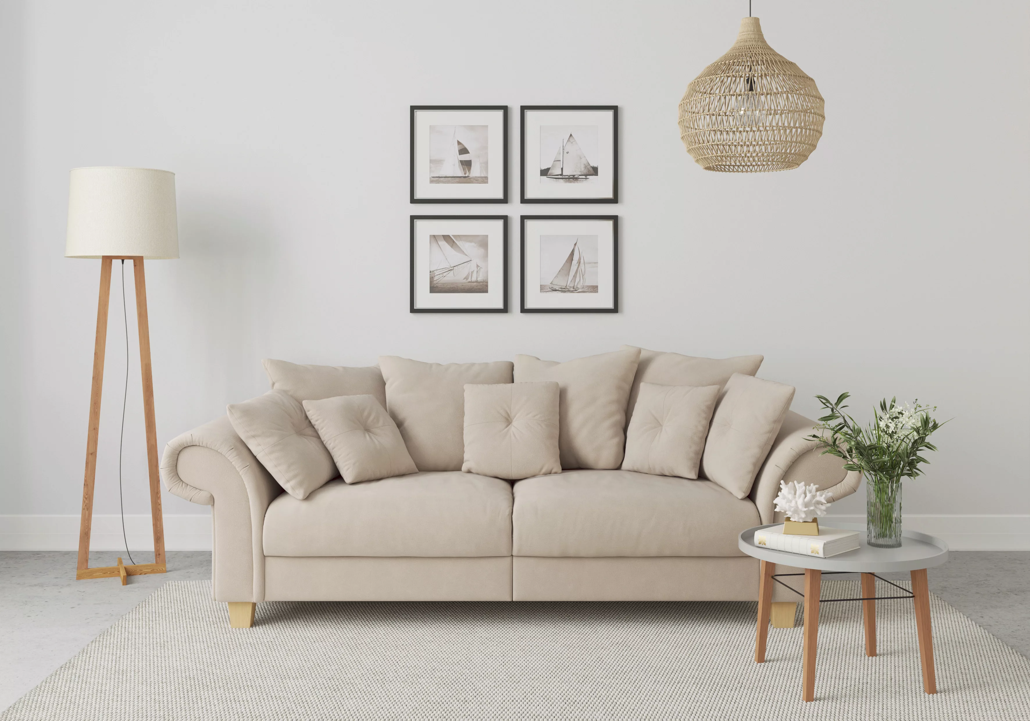 Home affaire Big-Sofa "Queenie Megasofa", (2 St.), mit weichem Sitzkomfort günstig online kaufen