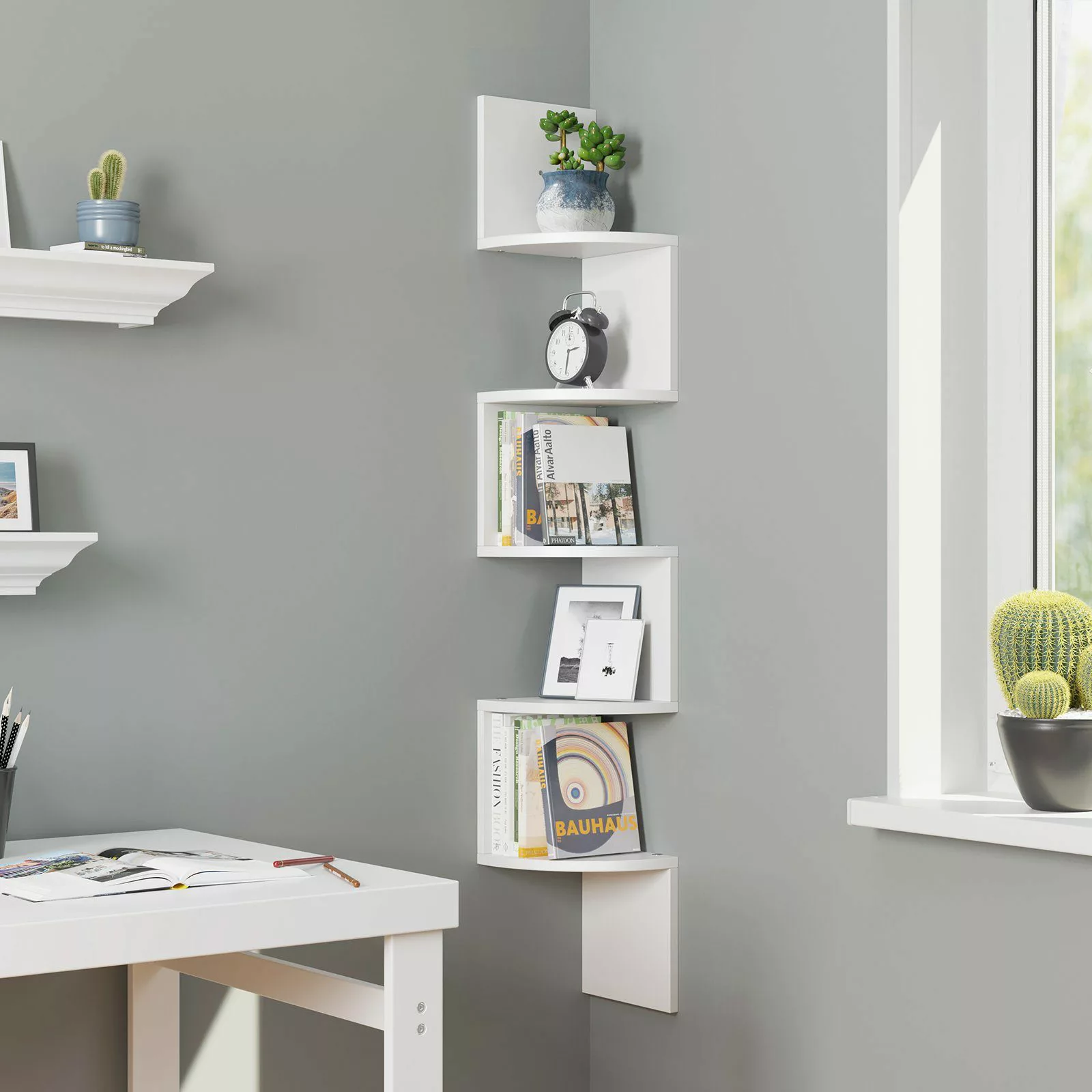 VASAGLE Eckregal, 2-tlg., Wandregal, Bücherregal mit günstig online kaufen