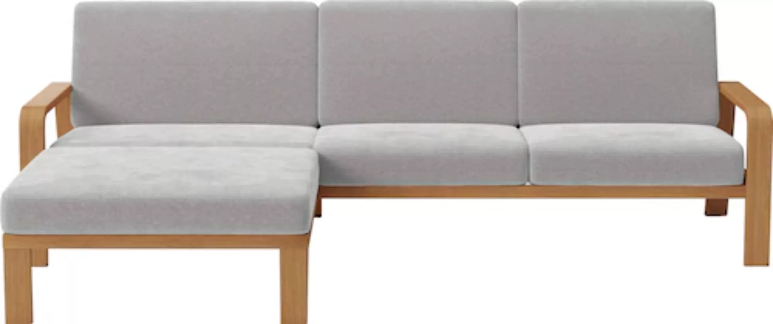 sit&more Ecksofa "Kolding L-Form", Armlehnen aus Buchenholz in natur, versc günstig online kaufen