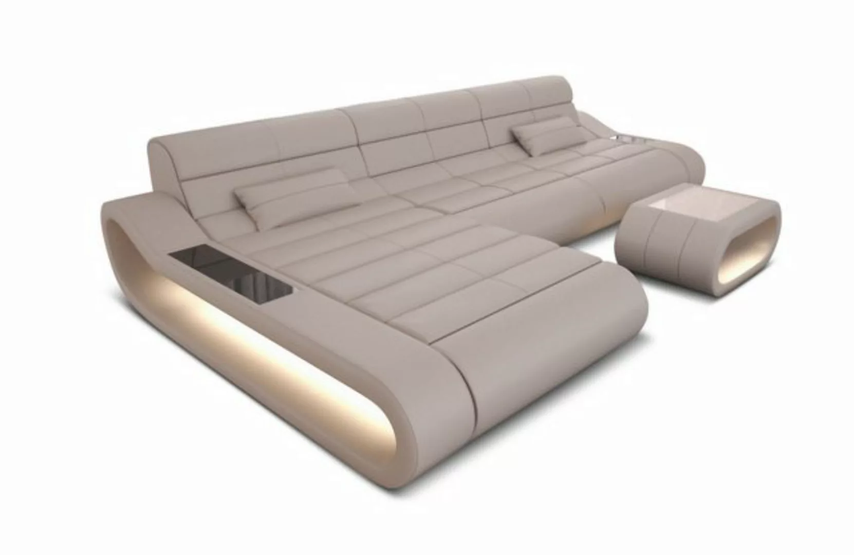 Sofa Dreams Ecksofa Ledercouch Ledersofa Concept L Form lang Sofa Leder, Co günstig online kaufen