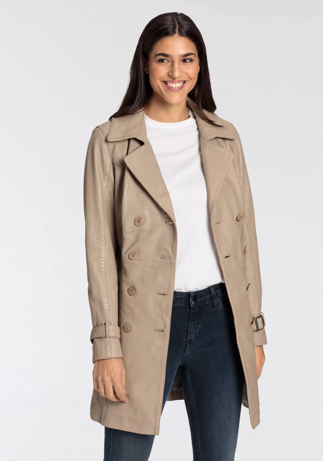 Gipsy Ledermantel Taresa (2-tlg., mit Bindegürtel) Leder-Trenchcoat mit Bin günstig online kaufen