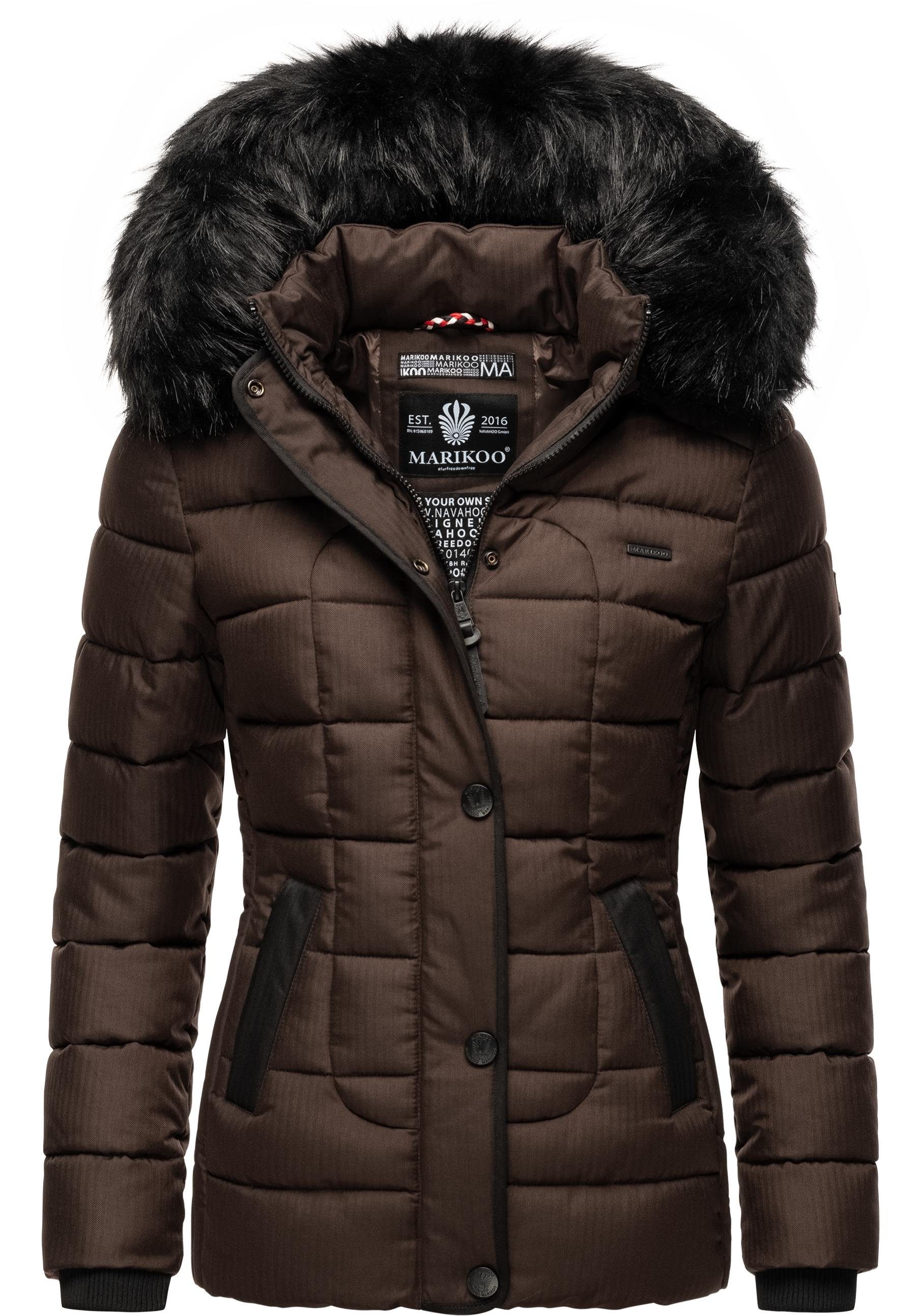 Marikoo Steppjacke "Unique", mit Kapuze, modische Winterjacke mit Kunstpelz günstig online kaufen