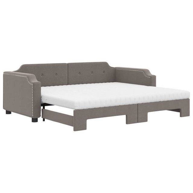 vidaXL Gästebett Gästebett Tagesbett Ausziehbar mit Matratzen Taupe 100x200 günstig online kaufen