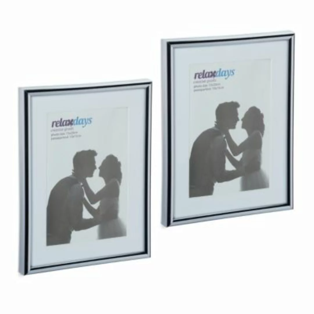 relaxdays Bilderrahmen 2er Set 15 x 20 cm silber günstig online kaufen