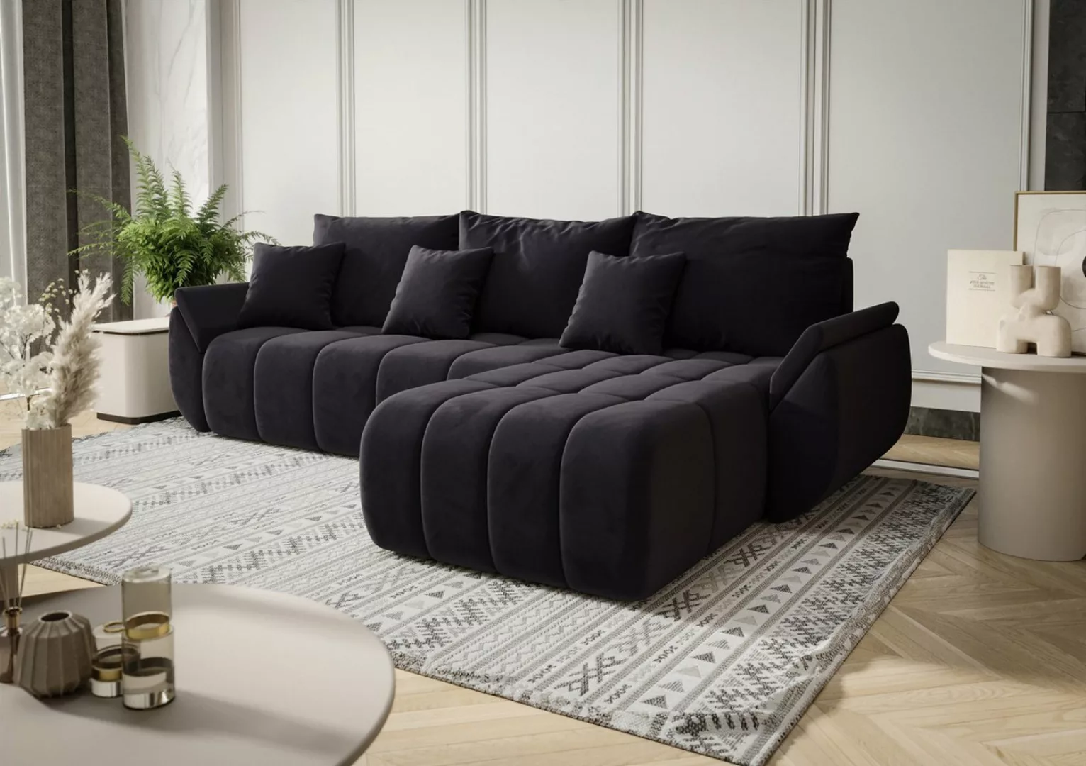 Fun Möbel Ecksofa Schlafsofa Sofa OSAKA in Stoff Monolith, Ottomane Links o günstig online kaufen