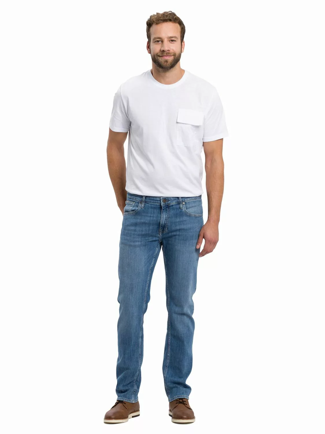 Cross Jeans Herren Jeans Damien - Slim Fit - Blau - Light Blue günstig online kaufen