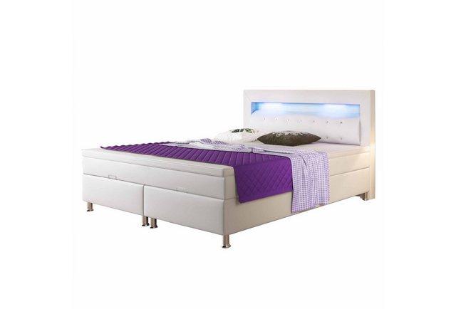 interbed Boxspringbett MC 180x200cm Bettkasten mit Kopfteil LED-Beleuchtung günstig online kaufen