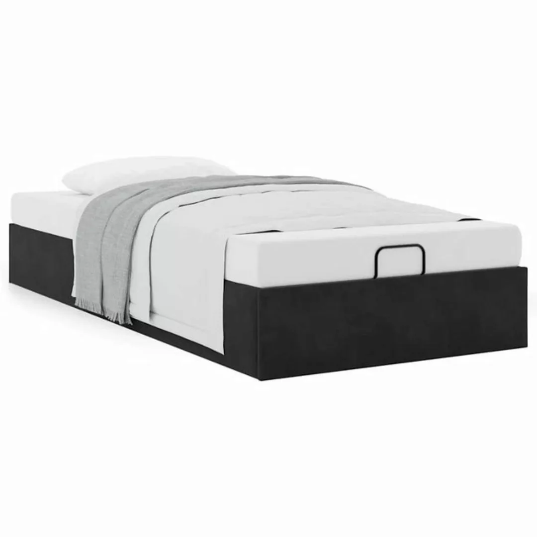 vidaXL Bett, Ottoman-Bett ohne Matratze Schwarz 90x200 cm Samt günstig online kaufen