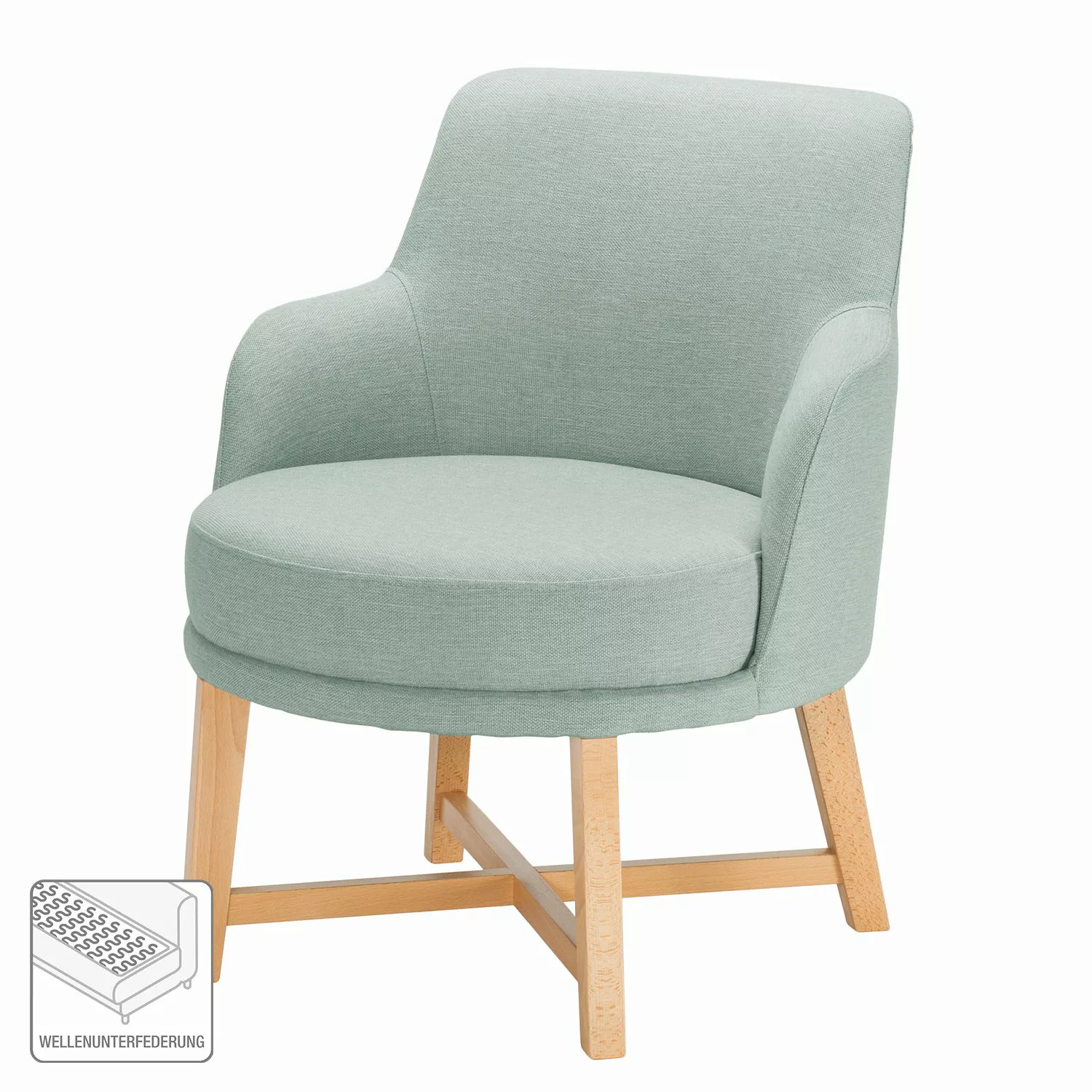 home24 Mørteens Sessel Siabu Mintgrau Strukturstoff 67x79x68 cm (BxHxT) günstig online kaufen