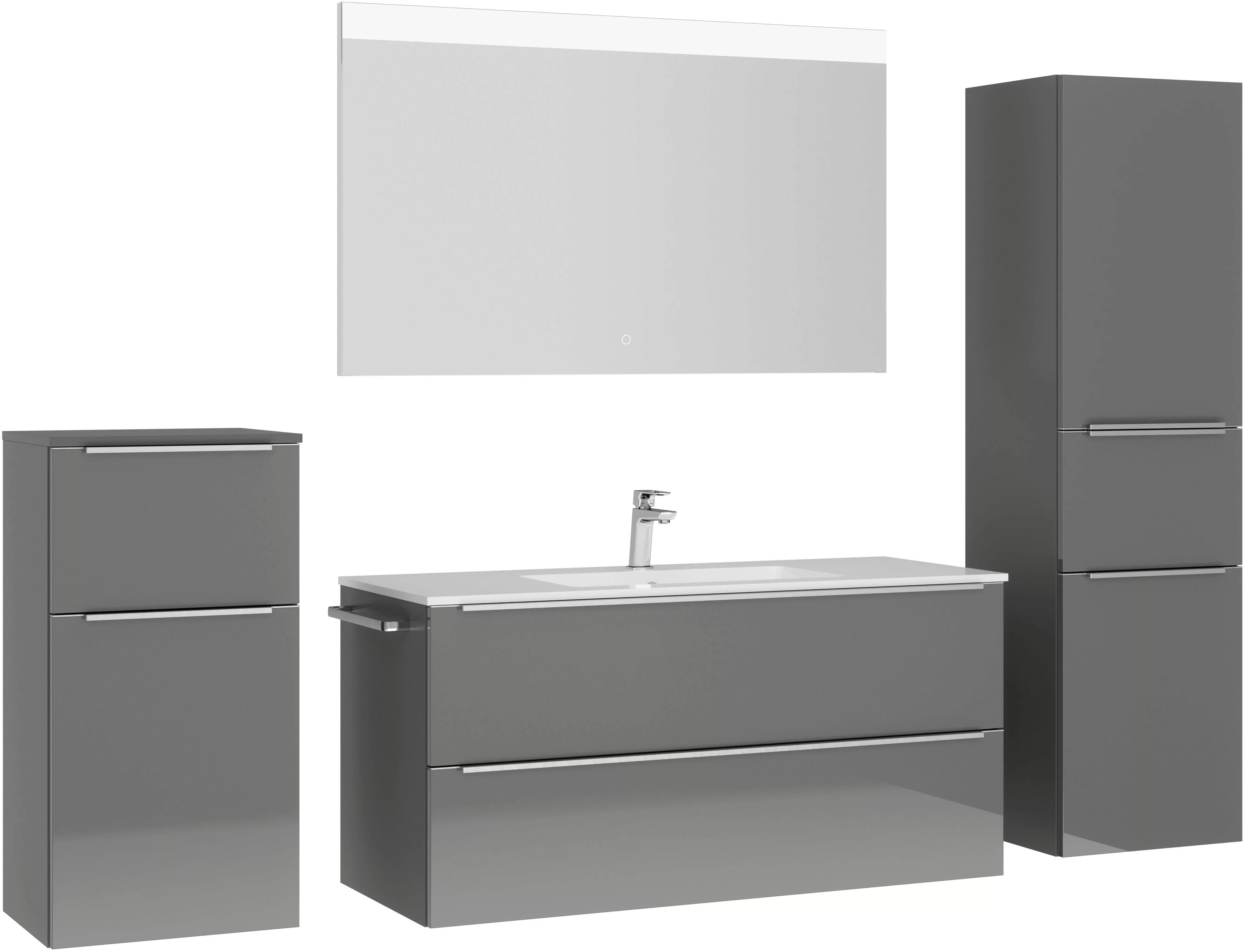nobilia® Badmöbel-Set Levere, (4-St., vormontiert, mit günstig online kaufen