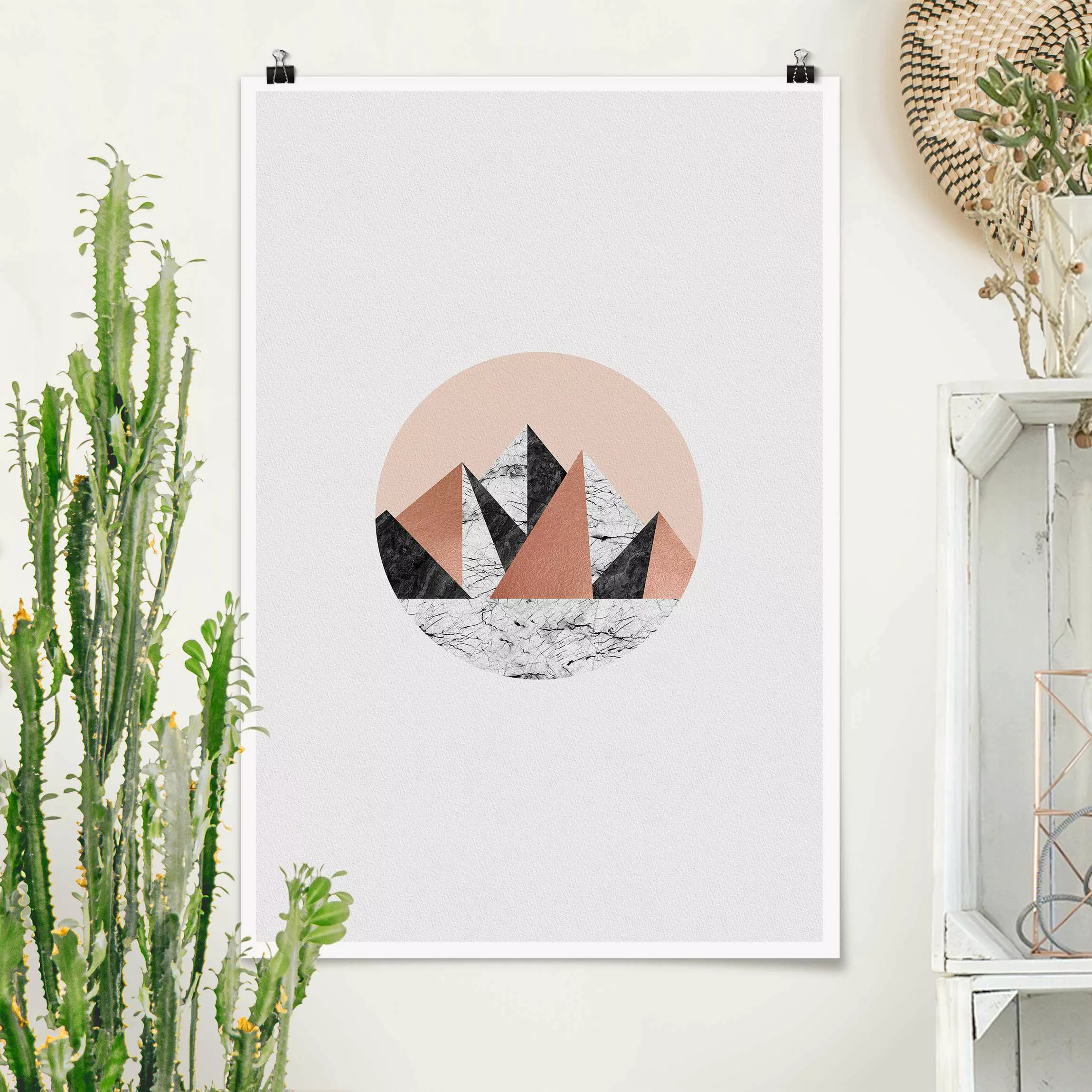 Poster Geometrische Landschaft im Kreis günstig online kaufen