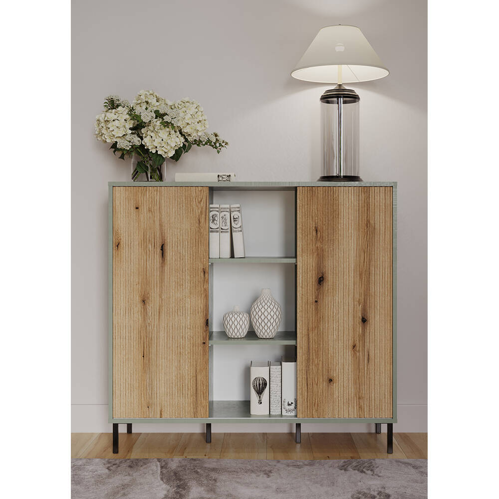 Sideboard in grau-grün mit Eiche PARMA-129 günstig online kaufen