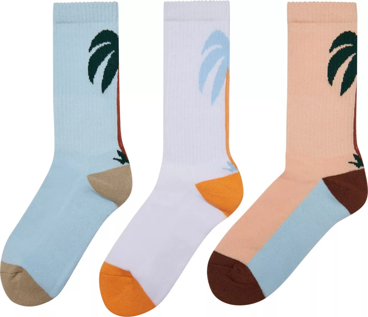 MisterTee Freizeitsocken "Accessoires Fancy Palmtree Socks 3-Pack", (1 Paar günstig online kaufen