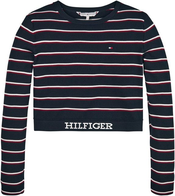 Tommy Hilfiger Strickpullover GLOBAL STRIPE CROPPED SWEATER in Labelfarben günstig online kaufen