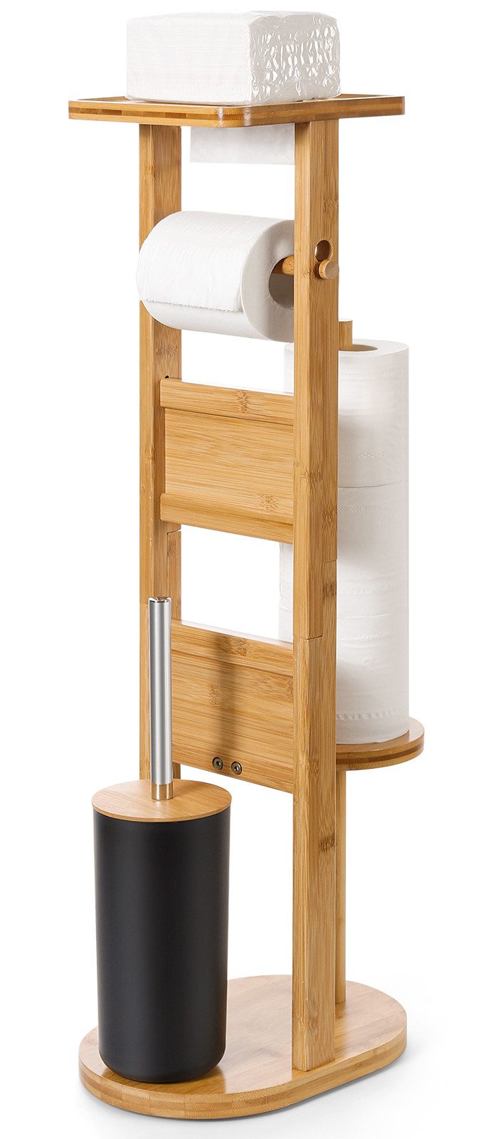 Yorbay WC-Garnitur Toilettenpapierhalter stehend aus Bambus, günstig online kaufen