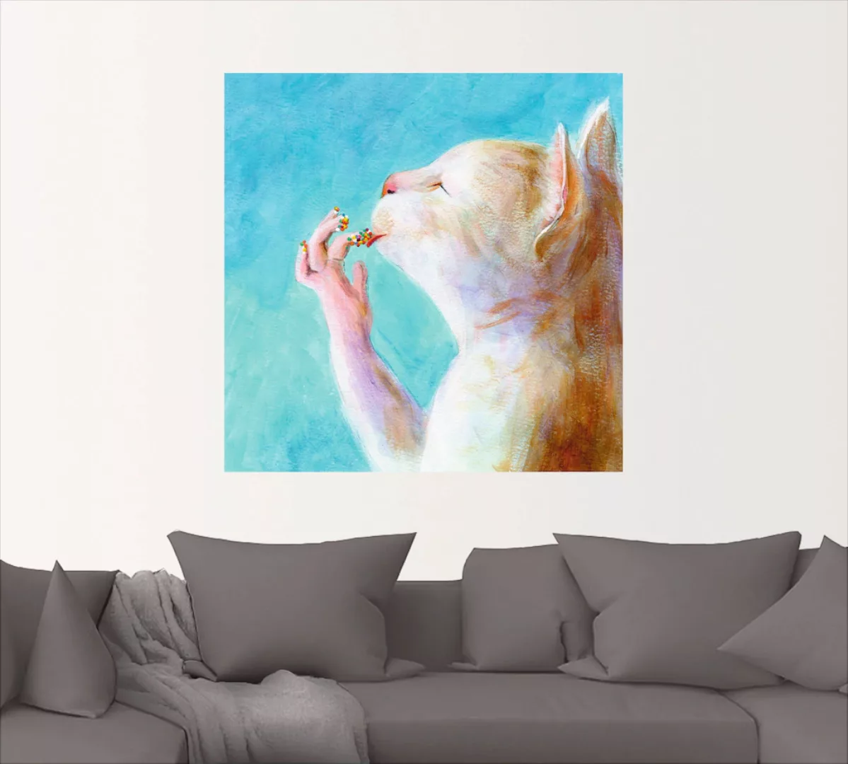 Artland Wandbild »Naschkatze«, Haustiere, (1 St.) günstig online kaufen