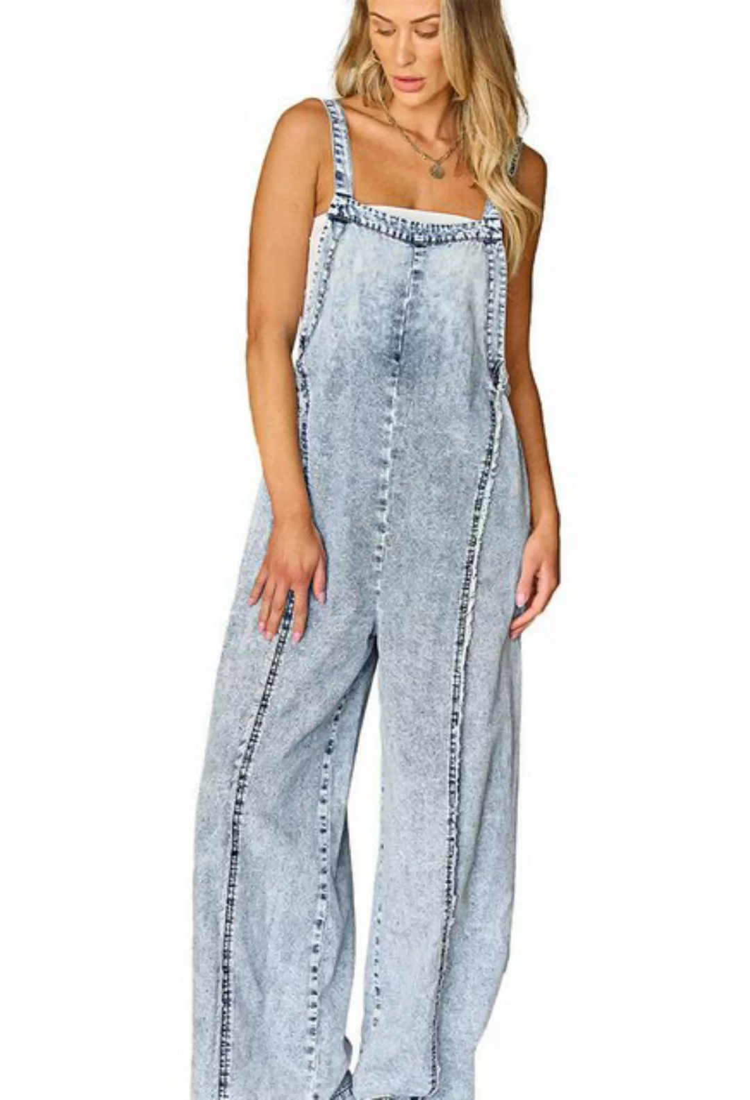 CHENIN 7/8-Overall Unifarbener Jumpsuit für Frauen (Vielseitige Hose aus ge günstig online kaufen