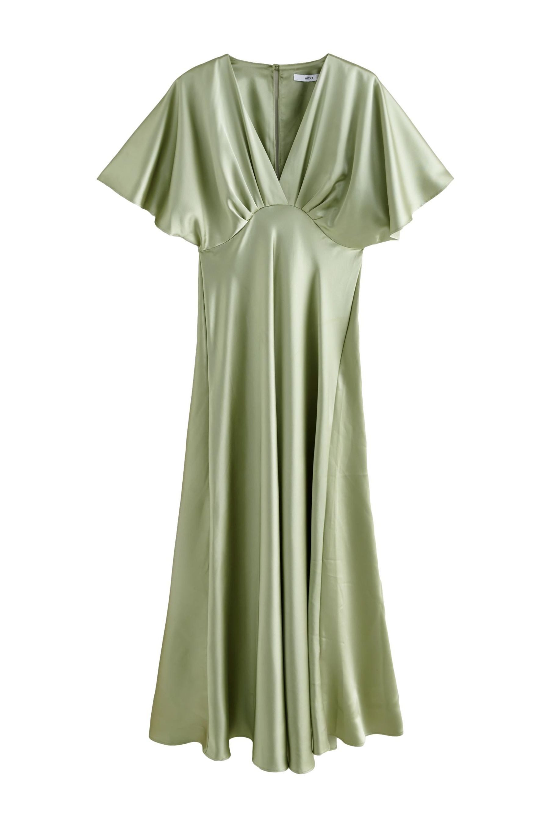 Next Satinkleid Langes Satin-Brautjungfernkleid mit Flatterärmeln günstig online kaufen