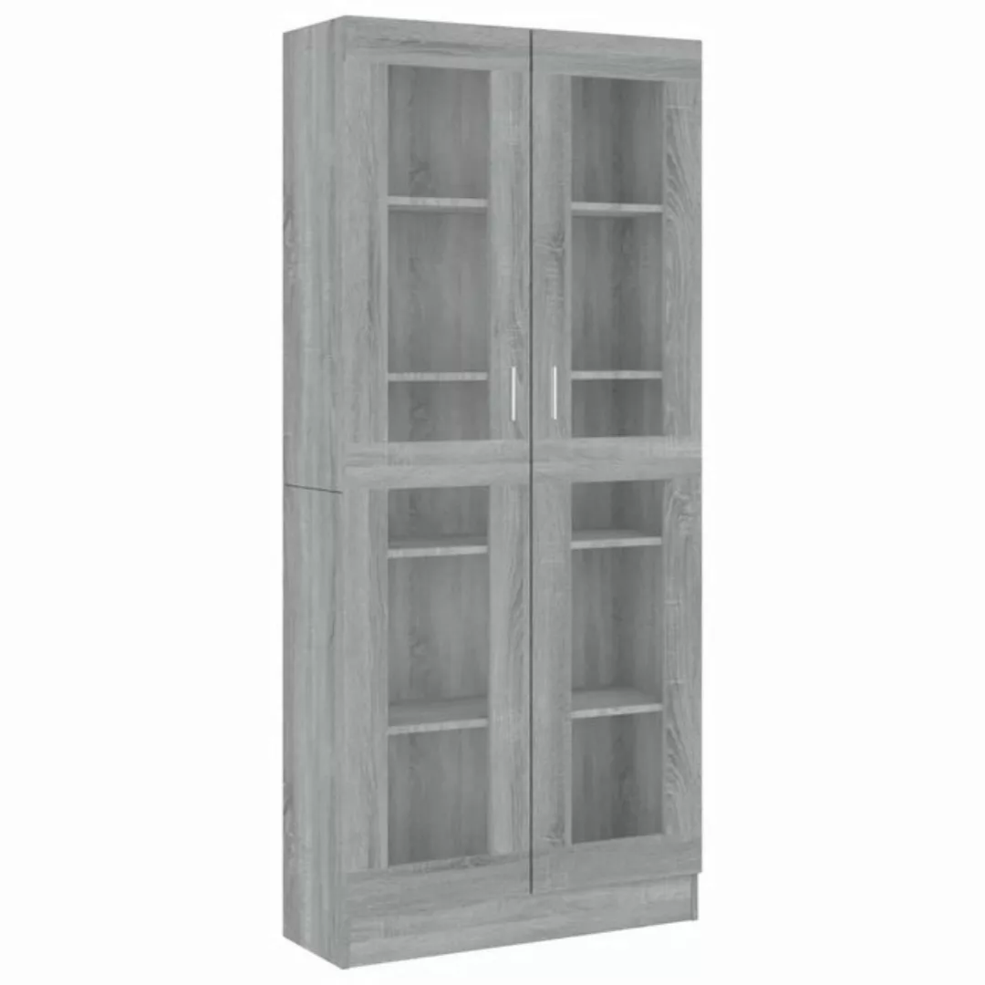 furnicato Vitrine Vitrinenschrank Grau Sonoma 82,5x30,5x185,5 cm Holzwerkst günstig online kaufen