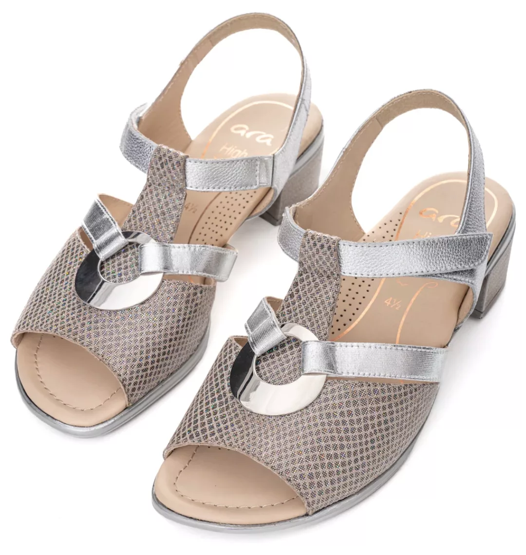 Ara Sandalette "LUGANO", Festtagsschuh, Glitzersandale, Kitten Heel mit Blo günstig online kaufen