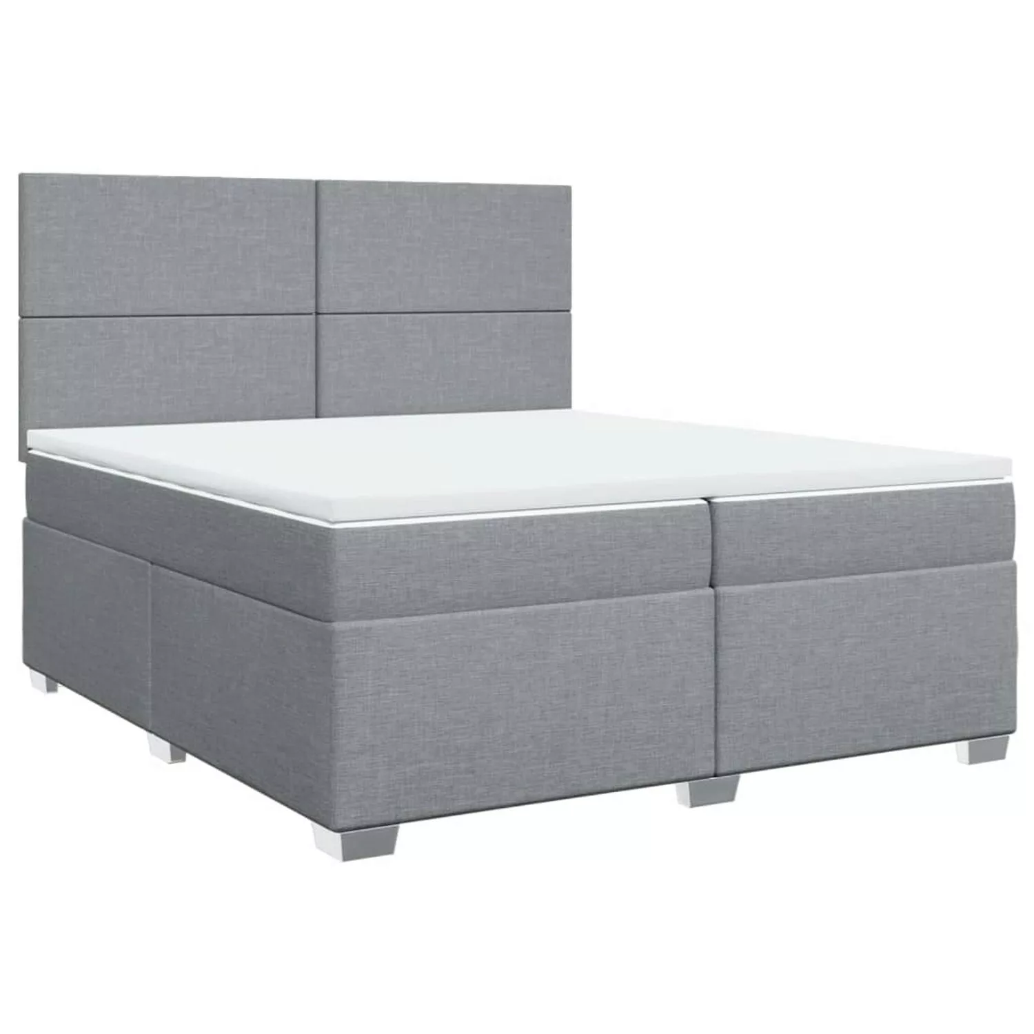 vidaXL Boxspringbett mit Matratze Hellgrau 200x200 cm Stoff2106033 günstig online kaufen
