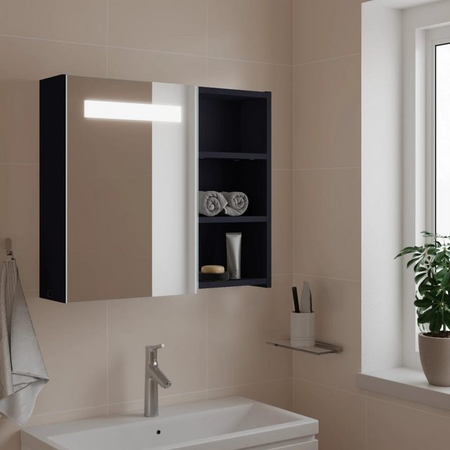 vidaXL Spiegelschrank Spiegelschrank mit LED-Beleuchtung Grau 60x13x52 cm günstig online kaufen