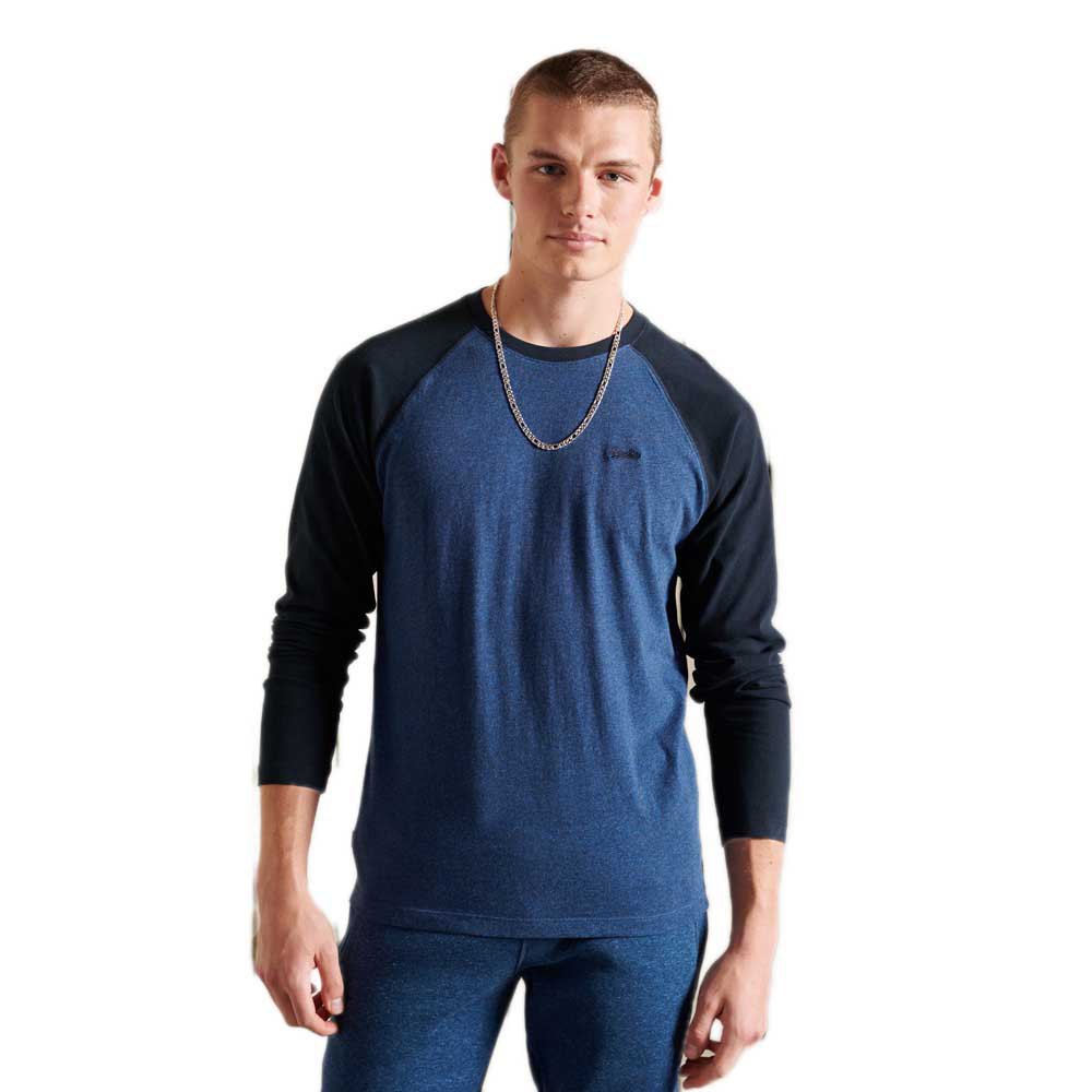 Superdry Vintage Baseball Langarm-t-shirt M Bright Blue Marl / Eclipse Navy günstig online kaufen