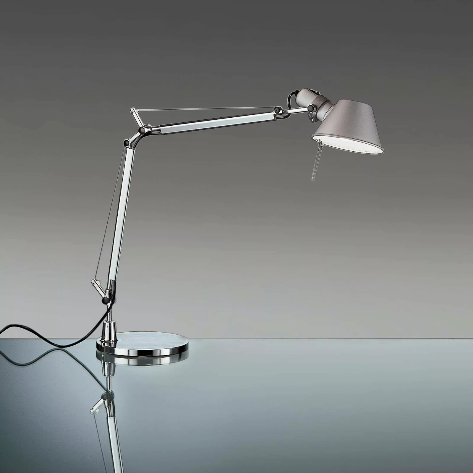 Artemide Tolomeo Mini Tischlampe alu mit Fuß 2700K günstig online kaufen